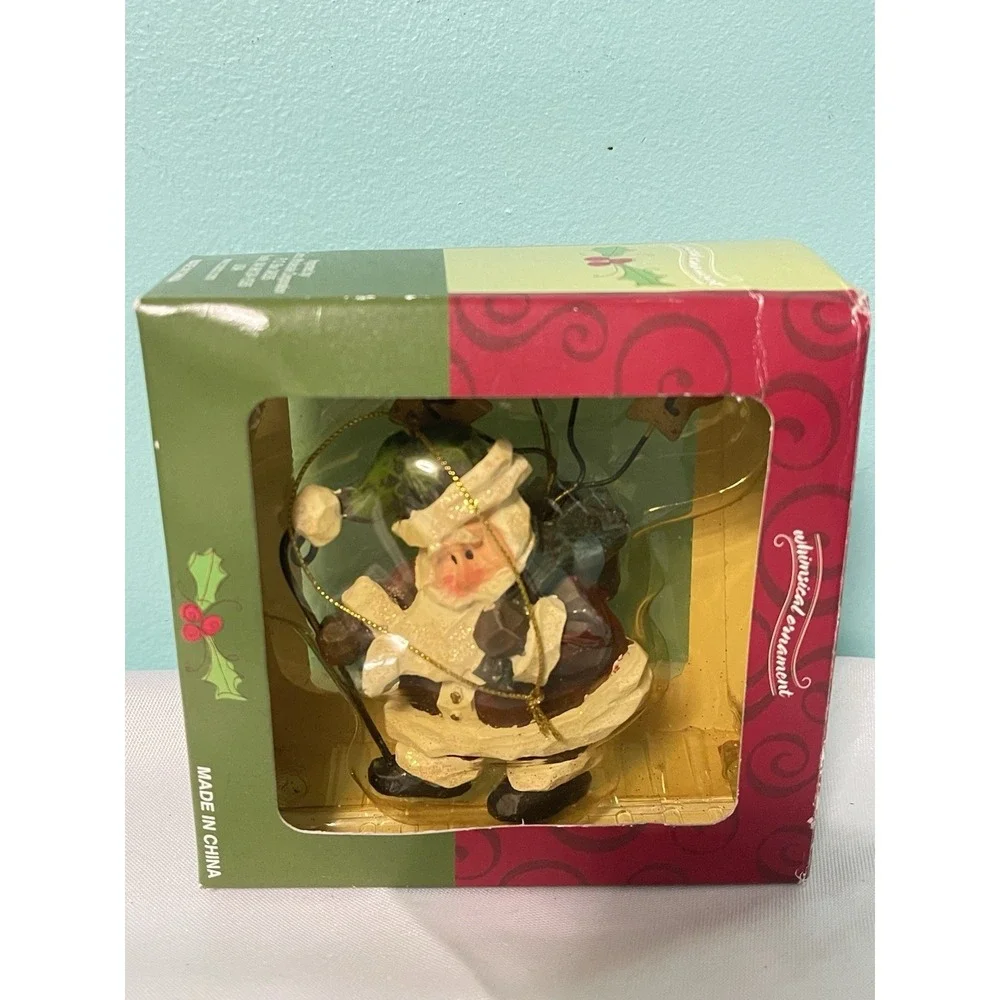 Costco Whimsical Christmas Ornament Santa‎ Claus Stars Noel w/Box